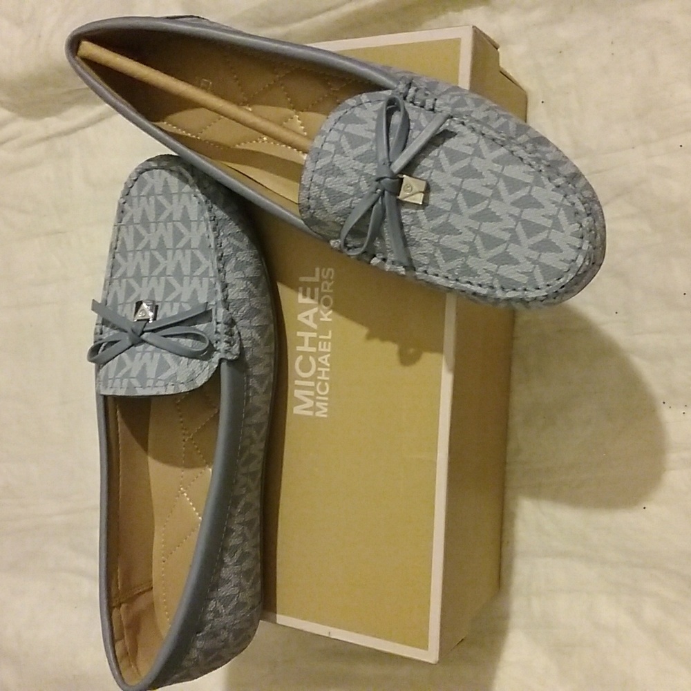 Michael Kors NIB Moccasin 7 Lt. Blue - Picture 2 of 6